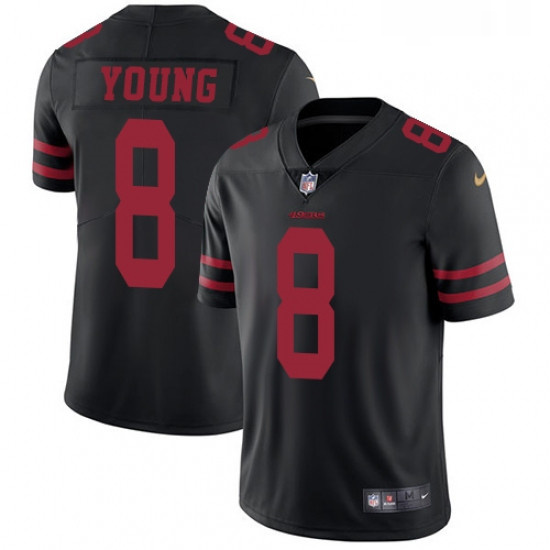 Mens Nike San Francisco 49ers 8 Steve Young Black Vapor Untouchable Limited Player NFL Jersey