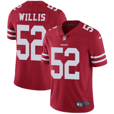 Nike 49ers #52 Patrick Willis Red Team Color Mens Stitched NFL Vapor Untouchable Limited Jersey