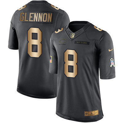 Nike Bears #8 Mike Glennon Black Mens Stitched NFL Limited Gold 