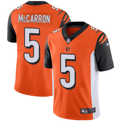 Nike Bengals #5 AJ McCarron Orange Alternate Mens Stitched NFL V