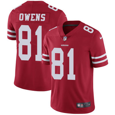 Nike 49ers #81 Terrell Owens Red Team Color Mens Stitched NFL Va