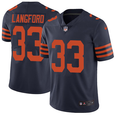 Nike Bears #33 Jeremy Langford Navy Blue Alternate Mens Stitched NFL Vapor Untouchable Limited Jerse