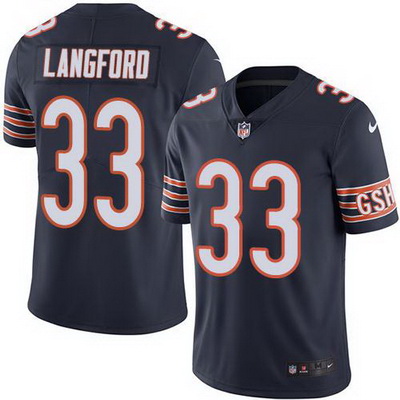 Nike Bears #33 Jeremy Langford Navy Blue Team Color Mens Stitched NFL Vapor Untouchable Limited Jers