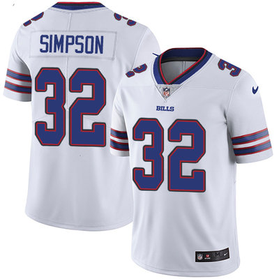 Nike Bills #32 O  J  Simpson White Mens Stitched NFL Vapor Untou