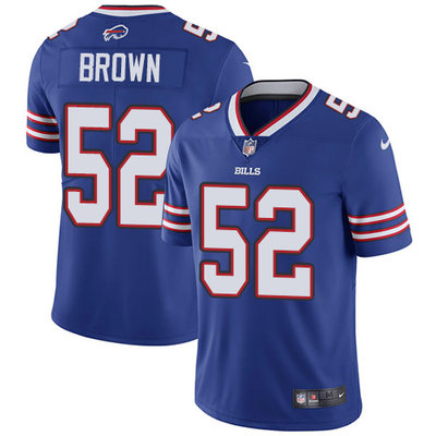 Nike Bills #52 Preston Brown Royal Blue Team Color Mens Stitched NFL Vapor Untouchable Limited Jerse