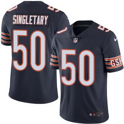 Nike Bears #50 Mike Singletary Navy Blue Team Color Mens Stitched NFL Vapor Untouchable Limited Jers