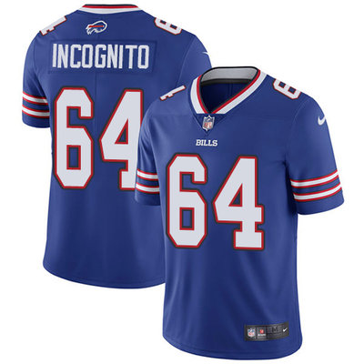 Nike Bills #64 Richie Incognito Royal Blue Team Color Mens Stitched NFL Vapor Untouchable Limited Je