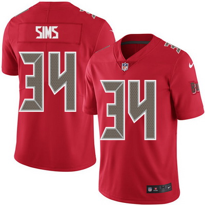 Nike Buccaneers #34 Charles Sims Red Mens Stitched NFL Limited R