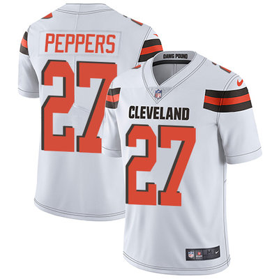 Nike Browns #27 Jabrill Peppers White Mens Stitched NFL Vapor Untouchable Limited Jersey
