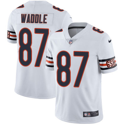 Nike Bears #87 Tom Waddle White Mens Stitched NFL Vapor Untouchable Limited Jersey