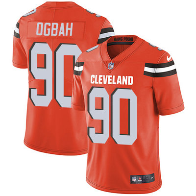 Nike Browns #90 Emmanuel Ogbah Orange Alternate Mens Stitched NFL Vapor Untouchable Limited Jersey