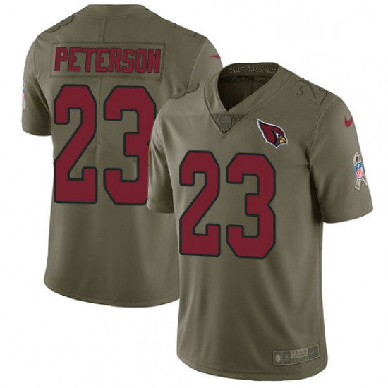 Men Nike Arizona Cardinals 23 Adrian Peterson Limited Olive 2017 Salute to Service NFL Jersey