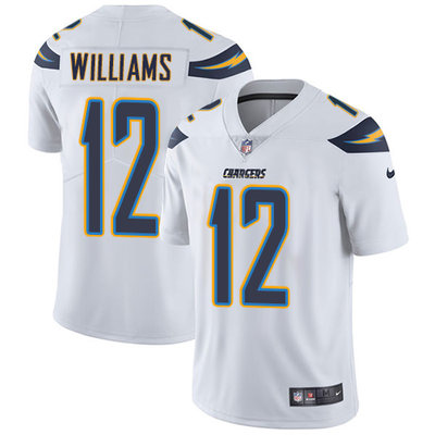 Nike Chargers #12 Mike Williams White Mens Stitched NFL Vapor Un