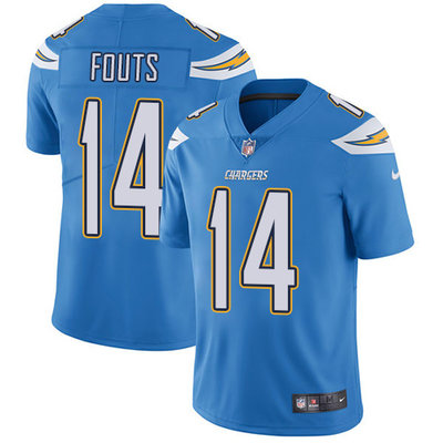 Nike Chargers #14 Dan Fouts Electric Blue Alternate Mens Stitched NFL Vapor Untouchable Limited Jers