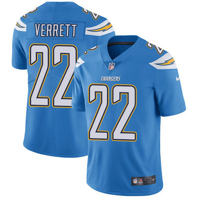 Nike Chargers #22 Jason Verrett Electric Blue Alternate Mens Stitched NFL Vapor Untouchable Limited 