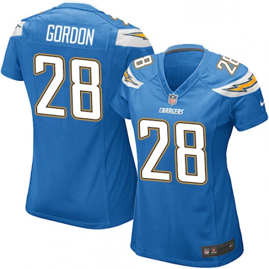 Womens Nike Los Angeles Chargers 28 Melvin Gordon Game Electric 