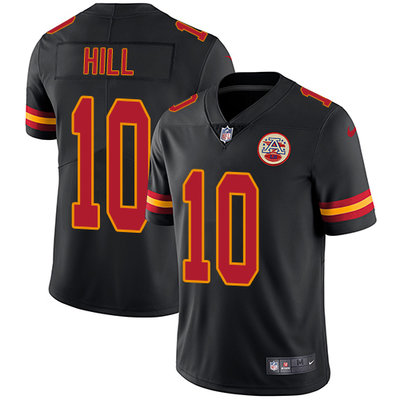 Nike Chiefs #10 Tyreek Hill Black Mens Stitched NFL Limited Rush Jersey