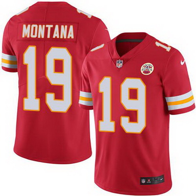 Nike Chiefs #19 Joe Montana Red Team Color Mens Stitched NFL Vap