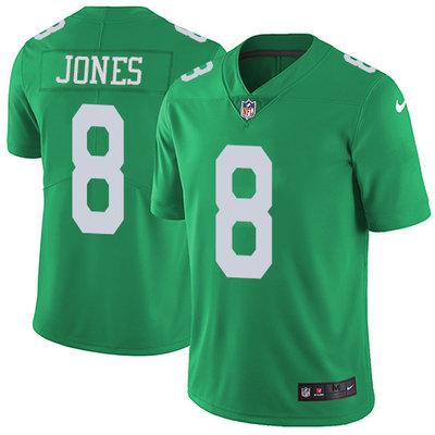 Nike Eagles #8 Donnie Jones Green Mens Stitched NFL Limited Rush