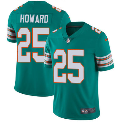 Nike Dolphins #25 Xavien Howard Aqua Green Alternate Mens Stitched NFL Vapor Untouchable Limited Jer