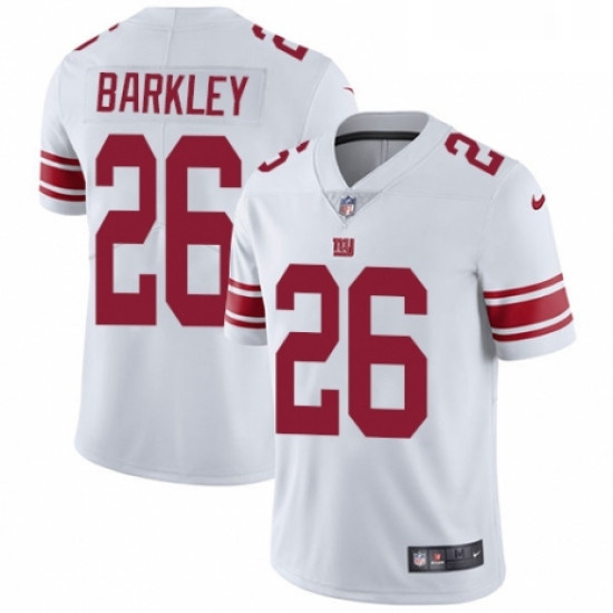 Mens Nike New York Giants 26 Saquon Barkley White Vapor Untoucha