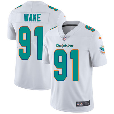 Nike Dolphins #91 Cameron Wake White Mens Stitched NFL Vapor Unt