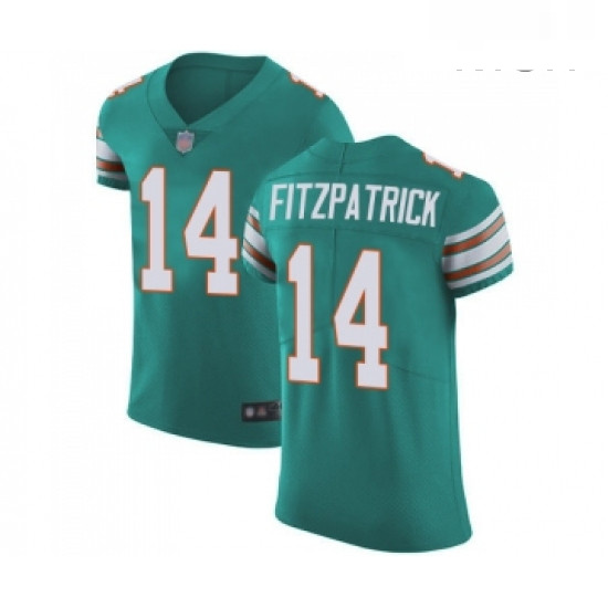 Mens Miami Dolphins 14 Ryan Fitzpatrick Aqua Green Alternate Vapor Untouchable Elite Player Football