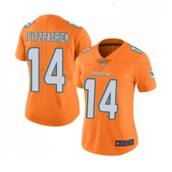 Womens Miami Dolphins 14 Ryan Fitzpatrick Limited Orange Rush Va