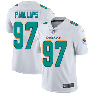 Nike Dolphins #97 Jordan Phillips White Mens Stitched NFL Vapor Untouchable Limited Jersey