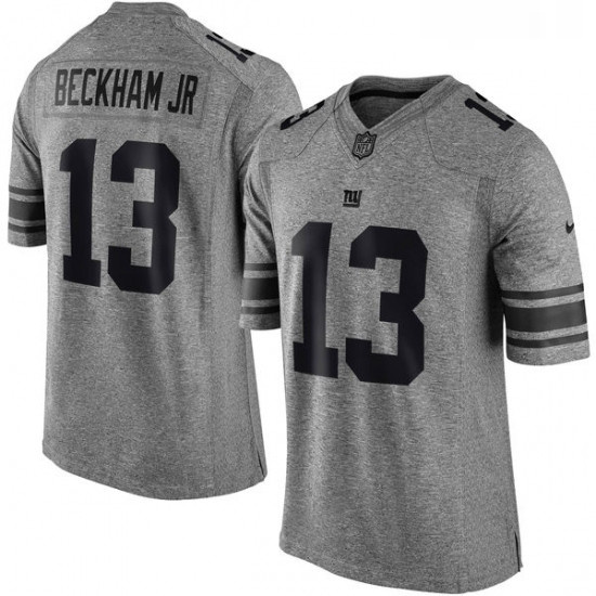 Mens Nike New York Giants 13 Odell Beckham Jr Limited Gray Gridi
