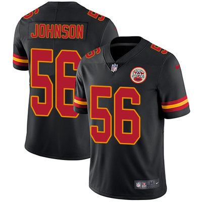 Nike Chiefs #56 Derrick Johnson Black Mens Stitched NFL Limited Rush Jersey