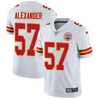 Nike Chiefs #57 D J  Alexander White Mens Stitched NFL Vapor Unt