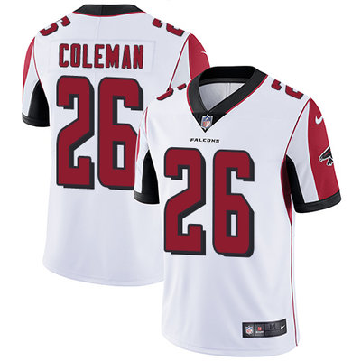 Nike Falcons #26 Tevin Coleman White Mens Stitched NFL Vapor Untouchable Limited Jersey