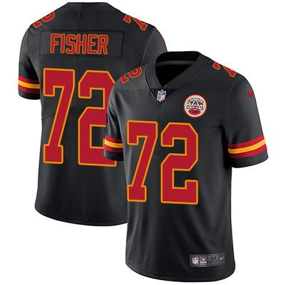 Nike Chiefs #72 Eric Fisher Black Mens Stitched NFL Limited Rush