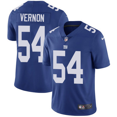 Nike Giants #54 Olivier Vernon Royal Blue Team Color Mens Stitch