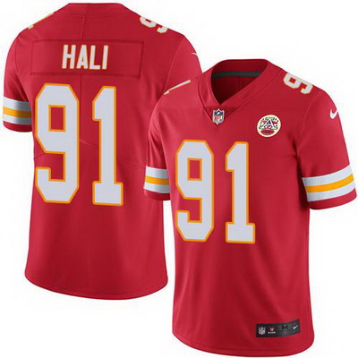Nike Chiefs #91 Tamba Hali Red Team Color Mens Stitched NFL Vapo