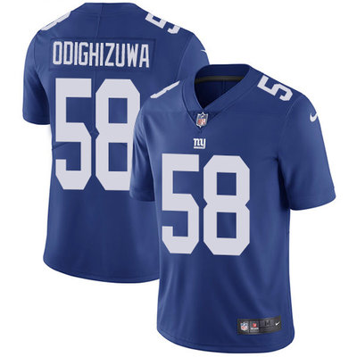 Nike Giants #58 Owa Odighizuwa Royal Blue Team Color Mens Stitch