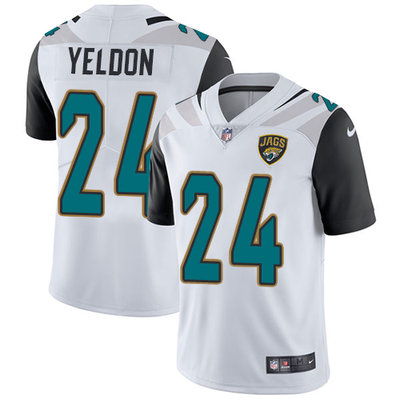 Nike Jaguars #24 T J  Yeldon White Mens Stitched NFL Vapor Untouchable Limited Jersey