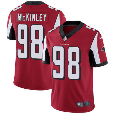 Nike Falcons #98 Takkarist McKinley Red Team Color Mens Stitched