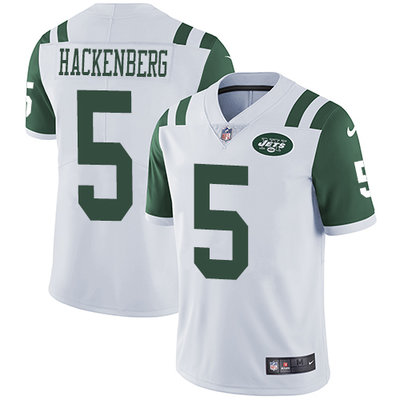 Nike Jets #5 Christian Hackenberg White Mens Stitched NFL Vapor Untouchable Limited Jersey