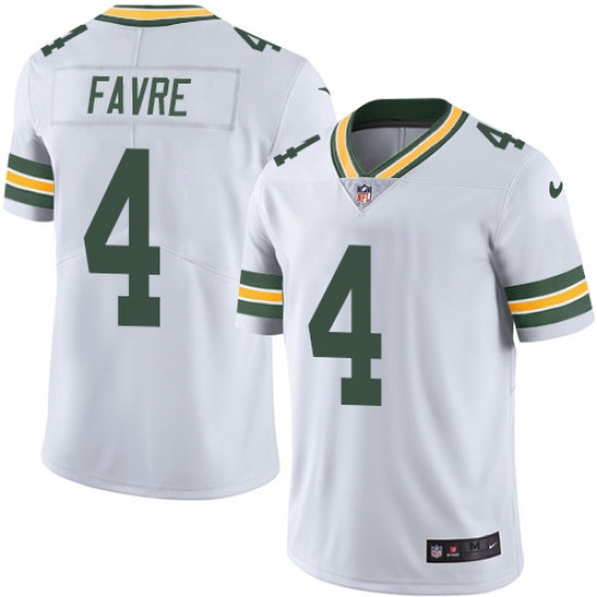 Men Nike Green Bay Packers 4 Brett Favre White Vapor Untouchable Limited Player NFL Jersey