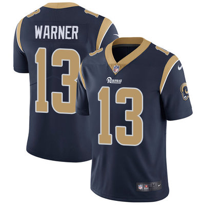 Nike Rams #13 Kurt Warner Navy Blue Team Color Mens Stitched NFL Vapor Untouchable Limited Jersey