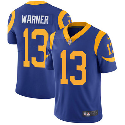 Nike Rams #13 Kurt Warner Royal Blue Alternate Mens Stitched NFL Vapor Untouchable Limited Jersey