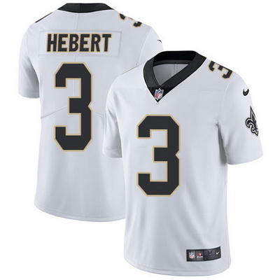 Nike Saints #3 Bobby Hebert White Mens Stitched NFL Vapor Untouchable Limited Jersey