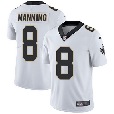 Nike Saints #8 Archie Manning White Mens Stitched NFL Vapor Unto