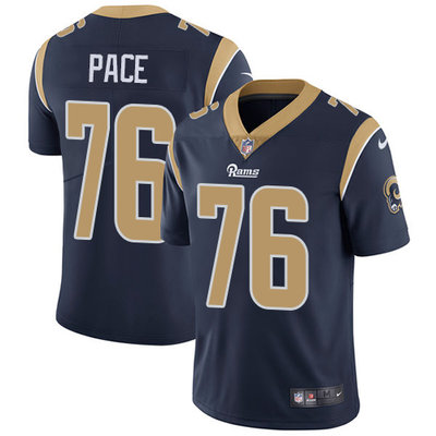 Nike Rams #76 Orlando Pace Navy Blue Team Color Mens Stitched NF