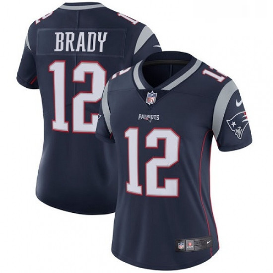 Womens Nike New England Patriots 12 Tom Brady Navy Blue Team Color Vapor Untouchable Limited Player 