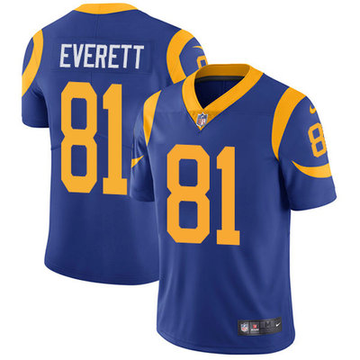 Nike Rams #81 Gerald Everett Royal Blue Alternate Mens Stitched NFL Vapor Untouchable Limited Jersey