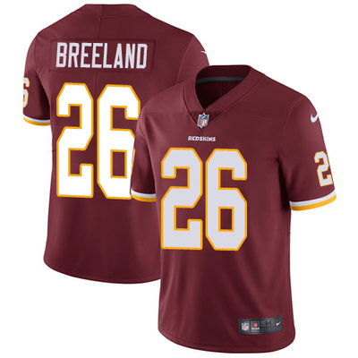 Nike Redskins #26 Bashaud Breeland Burgundy Red Team Color Mens Stitched NFL Vapor Untouchable Limit