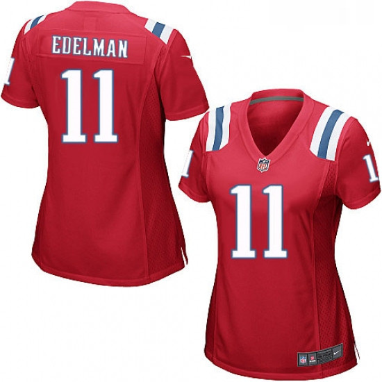 Womens Nike New England Patriots 11 Julian Edelman Game Red Alte